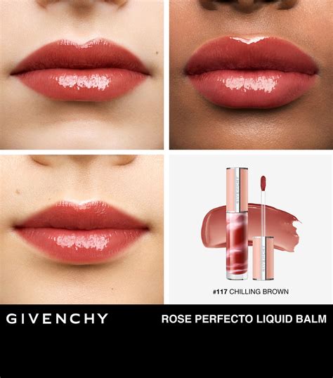 Givenchy Le Rose Perfecto Lip Balm in 019 Woody Red Demo 